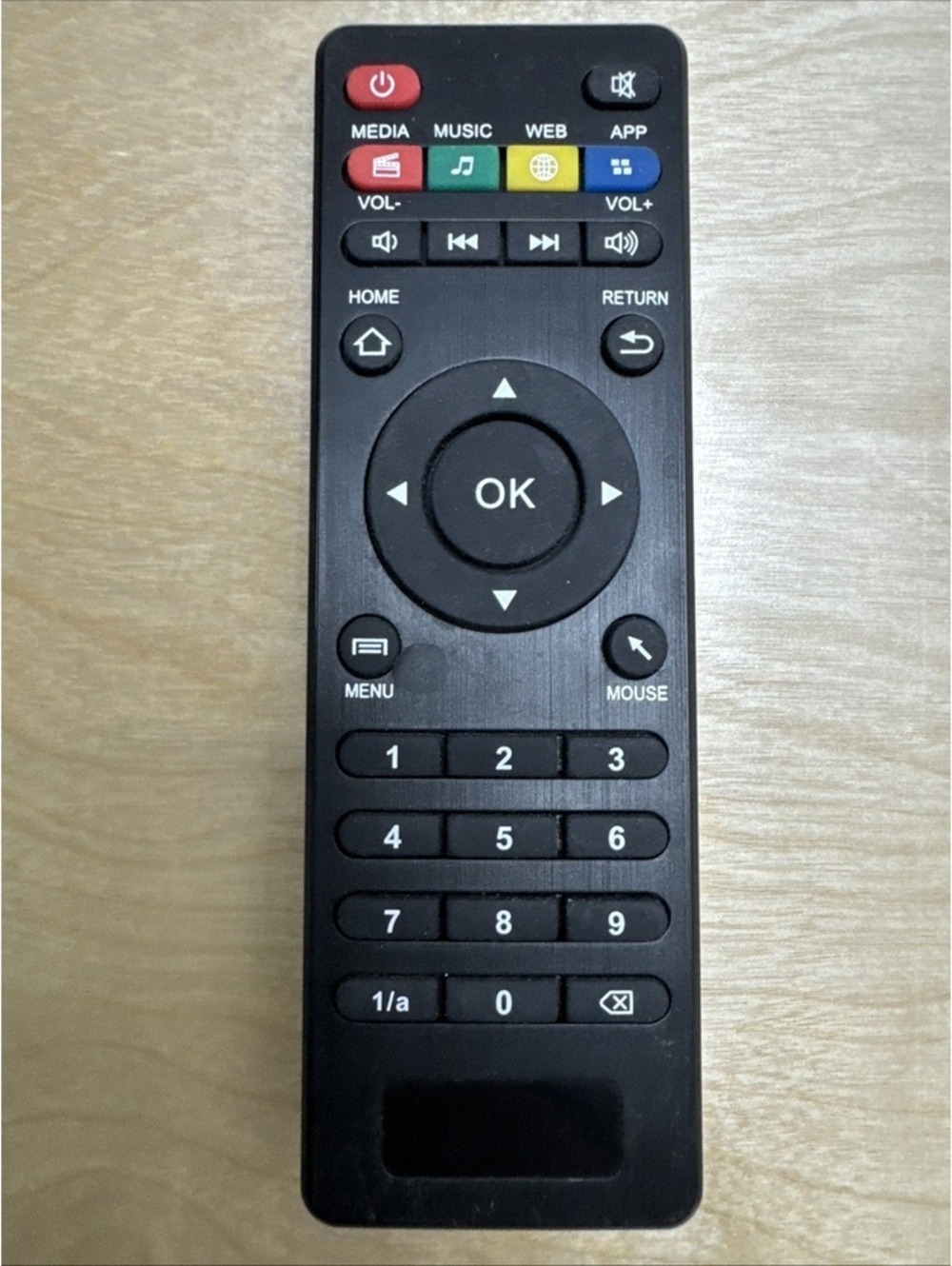 Universal Black Remote Control for Android TV w/ Media Music Web and App Buttons